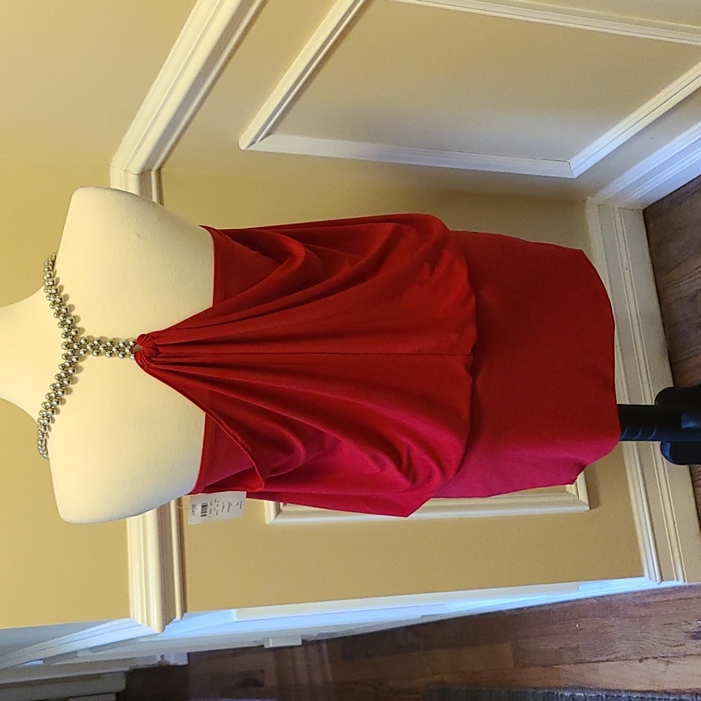 🎁NWT Cache Red Mini Dress Large🎁 - Picture 2 of 4
